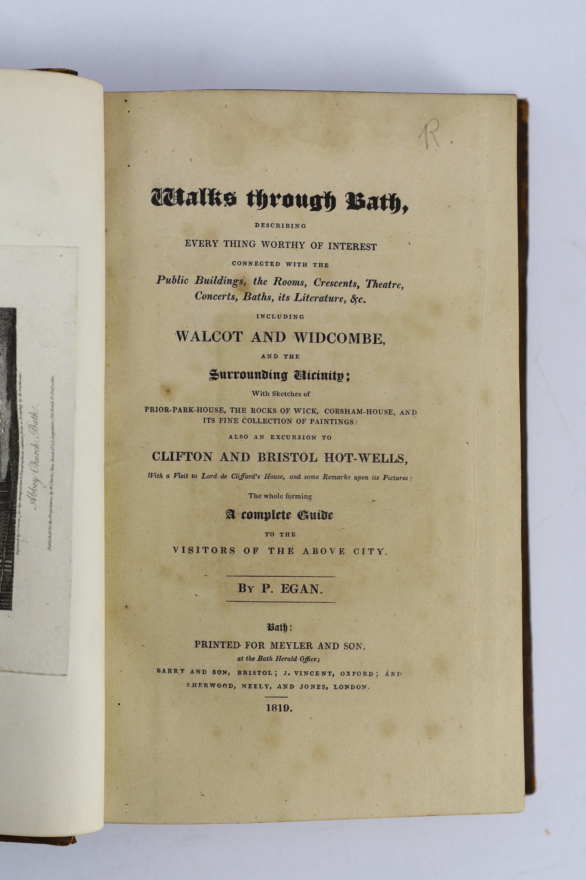 SOMERSET, BATH: Egan, Pierce - Walks through Bath ... including Walcot and Widcombe, and the surrounding vicinity ... also an Excursion to Clifton and Bristol Hot-Wells ... 21 engraved plates